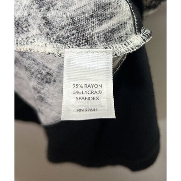 J. Jill Wearable Collection Short Sleeve Black White Brown Blouse Size Medium - Picture 2 of 9